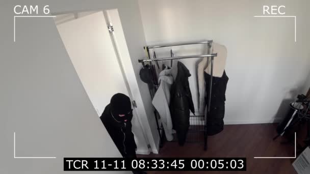 ビデオ監視システムだ Cctvカメラは強盗が家を強盗したと記録してる — ストック動画