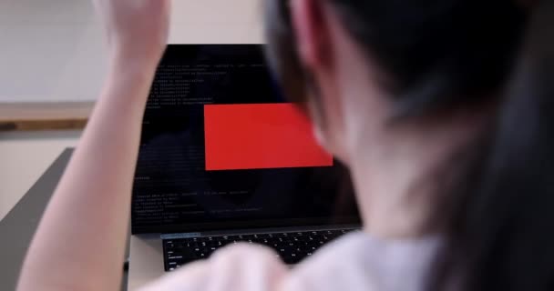 Zakelijke Computer Gehackt Ransomware Aanval Veiligheidslek — Stockvideo