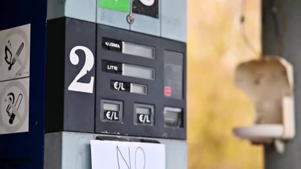 Sinal Papel Posto Gasolina Sem Combustível Não Combustível Devido Crise — Vídeo de Stock