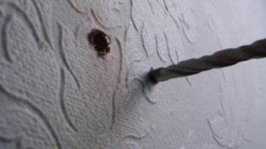İnşaat sırasında delinen Duvar Yüzeyinin Yakın Çekimi