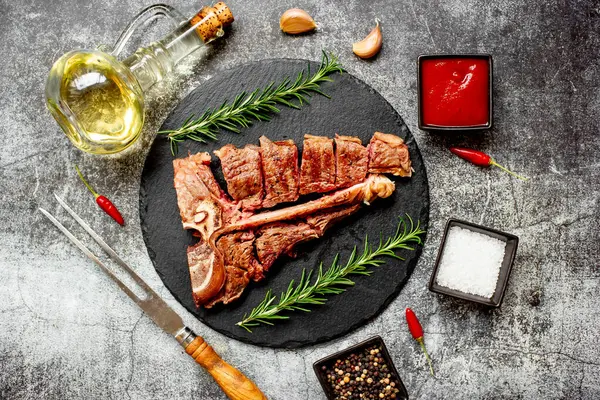Delicious Grilled Meat Spices Rosemary — Stock Photo, Image