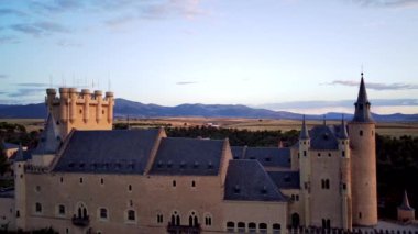 Kale Alcazar Segovia 'nın Hava Aracı Görünümü - Bu Şato (Müze) bir Unesco Dünya Mirası Alanı