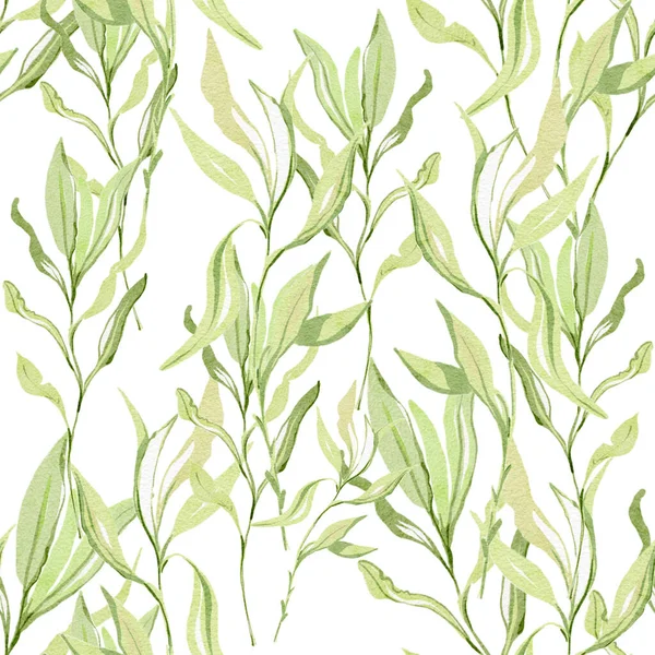 Green bamboo. Leaf plant botanical garden floral foliage. Seamless background pattern. Fabric wallpaper print texture. leaf for background, texture, wrapper pattern, frame.