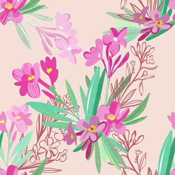 Модные Цветы Aquarelle Wildflower Background Texture Wrapper Pattern Frame Border — стоковое фото