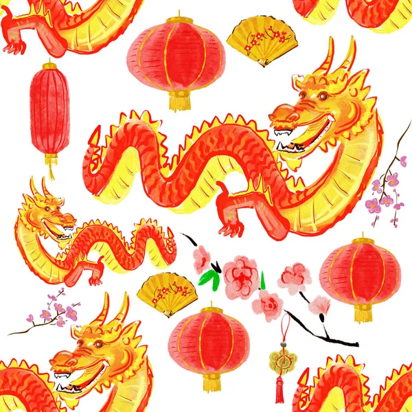 新年明けましておめでとうございます 中国の文字は 挨拶カード チラシ 招待状 ポスター パンフレット バナー カレンダーのための幸せな新年 裕福な — ストック写真