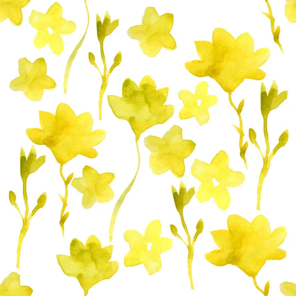 Akvarell Zökkenőmentes Minta Trópusi Virágokkal Virágmintás Tapéta Textil Borító Csomagolás — Stock Fotó