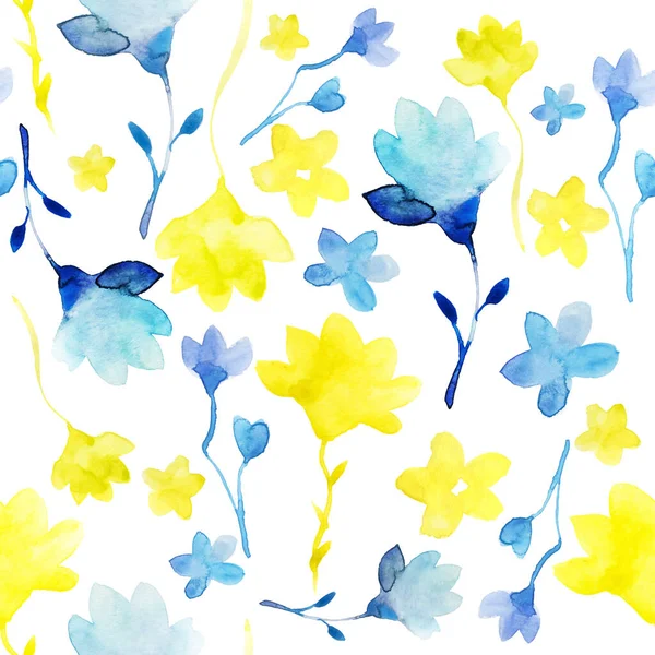 水彩画图案 热带花 纺织品 包装纸 邀请函的花卉设计 — 图库照片