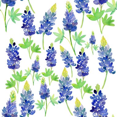 Güzel çiçeklerin renksiz suluboya deseni  