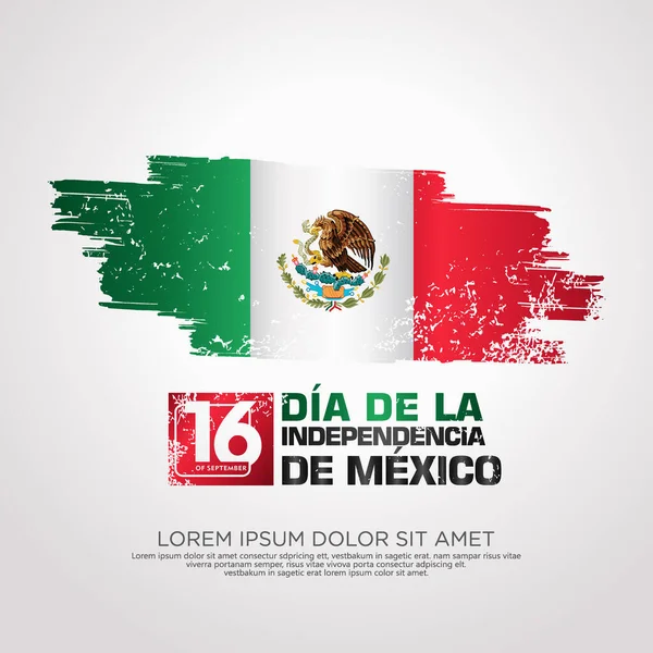 Carte Vœux Jour Indépendance Mexique Avec Effet Grunge Éclaboussure Sur — Image vectorielle