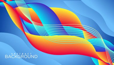 Modern soyut vektör arkaplanı. Akışkan şekiller ve çizgiler renkli rozetler, grafik elementler. Vektör illüstrasyonu