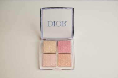 Mainz, Almanya - Haziran 09, 2025: Dior göz falı paleti çeşitli pastel renkler sergiler
