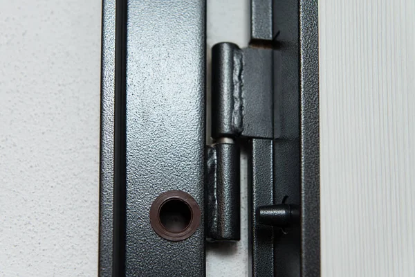Modern Metal Door Element Close Sturdy Steel Door — Stock Photo, Image