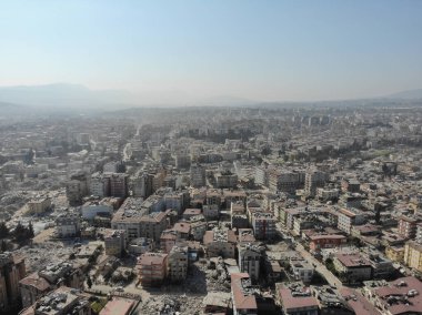 Antakya, Hatay, Turkey Drone Footage - February 16th, 2023: Turkey Earthquake, Kahramanmaras, Gaziantep, Adana, Hatay, Adiyaman February 2023, Earthquake Scenes