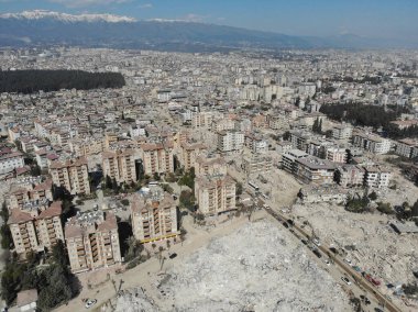 Antakya, Hatay, Turkey Drone Footage - February 16th, 2023: Turkey Earthquake, Kahramanmaras, Gaziantep, Adana, Hatay, Adiyaman February 2023, Earthquake Scenes