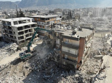 Antakya, Hatay, Turkey Drone Footage - February 16th, 2023: Turkey Earthquake, Kahramanmaras, Gaziantep, Adana, Hatay, Adiyaman February 2023, Earthquake Scenes