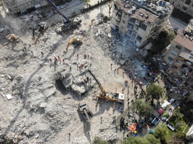 Antakya, Hatay, Turkey Drone Footage - February 11th, 2023: Turkey Earthquake, Kahramanmaras, Gaziantep, Adana, Hatay, Adiyaman February 2023, Earthquake Scenes