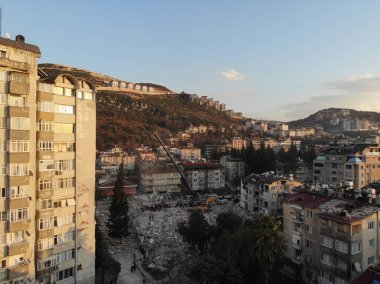 Antakya, Hatay, Turkey Drone Footage - February 10th, 2023: Turkey Earthquake, Kahramanmaras, Gaziantep, Adana, Hatay, Adiyaman February 2023, Earthquake Scenes