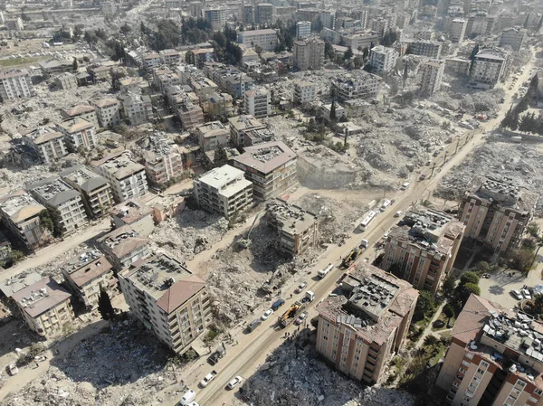 Antakya, Hatay, Türkiye İHA Görüntüleri - 16 Şubat 2023: Türkiye Depremi, Kahramanmaras, Gaziantep, Adana, Hatay, Adiyaman Şubat 2023, Deprem Sahneleri