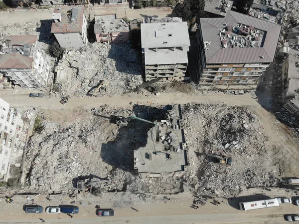 Antakya Hatay Turquía Drone Filmación Febrero 2023 Terremoto Turquía Kahramanmaras —  Fotos de Stock