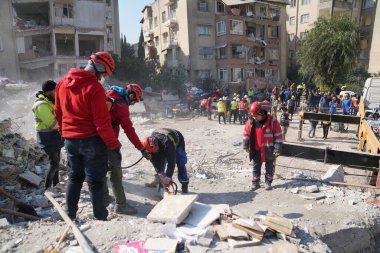 Antakya, Hatay, Turkey - February 11th, 2023: Turkey Earthquake, Kahramanmaras, Gaziantep, Adana, Hatay, Adiyaman February 2023, Earthquake Scenes