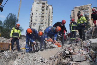 Antakya, Hatay, Türkiye - 11 Şubat 2023: Türkiye Depremi, Kahramanmaras, Gaziantep, Adana, Hatay, Adiyaman Şubat 2023, Deprem Sahneleri