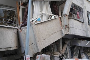 Antakya, Hatay, Türkiye - 12 Şubat 2023: Türkiye Depremi, Kahramanmaras, Gaziantep, Adana, Hatay, Adiyaman Şubat 2023, Deprem Sahneleri