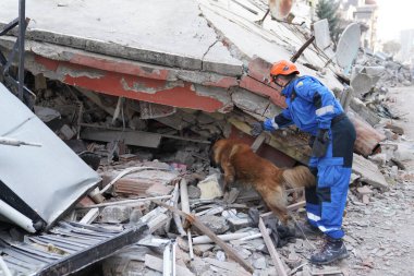 Antakya, Hatay, Türkiye - 12 Şubat 2023: Türkiye Depremi, Kahramanmaras, Gaziantep, Adana, Hatay, Adiyaman Şubat 2023, Deprem Sahneleri
