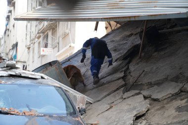 Antakya, Hatay, Türkiye - 12 Şubat 2023: Türkiye Depremi, Kahramanmaras, Gaziantep, Adana, Hatay, Adiyaman Şubat 2023, Deprem Sahneleri