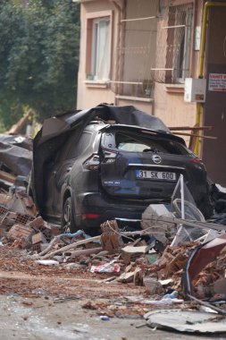 Antakya, Hatay, Türkiye - 12 Şubat 2023: Türkiye Depremi, Kahramanmaras, Gaziantep, Adana, Hatay, Adiyaman Şubat 2023, Deprem Sahneleri