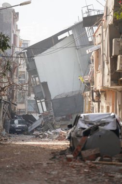 Antakya, Hatay, Turkey - February 12th, 2023: Turkey Earthquake, Kahramanmaras, Gaziantep, Adana, Hatay, Adiyaman February 2023, Earthquake Scenes clipart