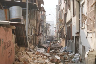 Antakya, Hatay, Türkiye - 12 Şubat 2023: Türkiye Depremi, Kahramanmaras, Gaziantep, Adana, Hatay, Adiyaman Şubat 2023, Deprem Sahneleri