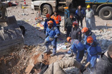 Antakya, Hatay, Türkiye - 12 Şubat 2023: Türkiye Depremi, Kahramanmaras, Gaziantep, Adana, Hatay, Adiyaman Şubat 2023, Deprem Sahneleri