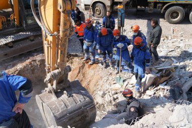 Antakya, Hatay, Türkiye - 12 Şubat 2023: Türkiye Depremi, Kahramanmaras, Gaziantep, Adana, Hatay, Adiyaman Şubat 2023, Deprem Sahneleri