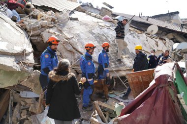 Antakya, Hatay, Türkiye - 12 Şubat 2023: Türkiye Depremi, Kahramanmaras, Gaziantep, Adana, Hatay, Adiyaman Şubat 2023, Deprem Sahneleri