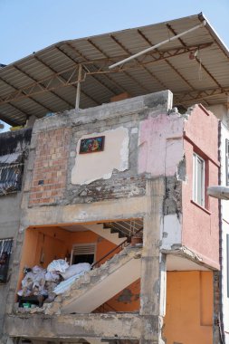 Antakya, Hatay, Türkiye - 12 Şubat 2023: Türkiye Depremi, Kahramanmaras, Gaziantep, Adana, Hatay, Adiyaman Şubat 2023, Deprem Sahneleri
