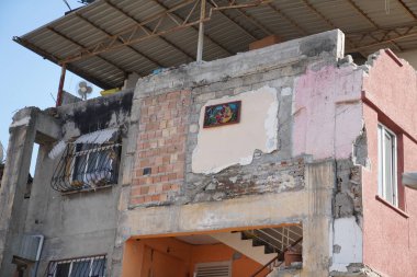 Antakya, Hatay, Türkiye - 12 Şubat 2023: Türkiye Depremi, Kahramanmaras, Gaziantep, Adana, Hatay, Adiyaman Şubat 2023, Deprem Sahneleri