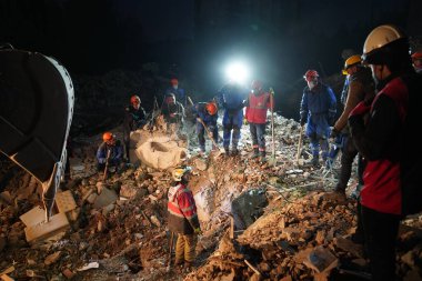 Antakya, Hatay, Türkiye - 12 Şubat 2023: Türkiye Depremi, Kahramanmaras, Gaziantep, Adana, Hatay, Adiyaman Şubat 2023, Deprem Sahneleri