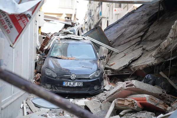 Antakya, Hatay, Türkiye - 12 Şubat 2023: Türkiye Depremi, Kahramanmaras, Gaziantep, Adana, Hatay, Adiyaman Şubat 2023, Deprem Sahneleri