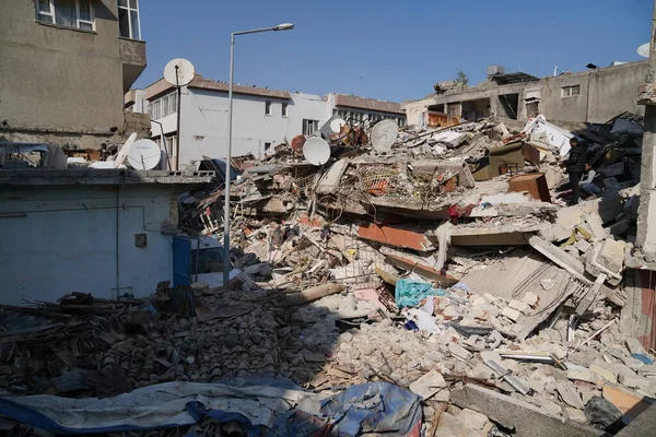 Antakya, Hatay, Türkiye - 12 Şubat 2023: Türkiye Depremi, Kahramanmaras, Gaziantep, Adana, Hatay, Adiyaman Şubat 2023, Deprem Sahneleri