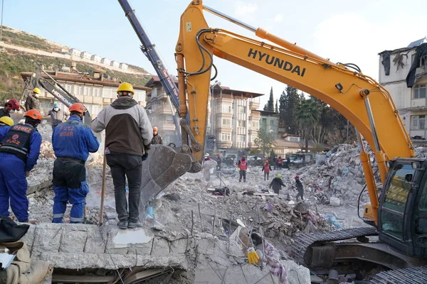 Antakya Hatay トルコ 2023年2月12日トルコ地震 Kahramanmaras Gaziantep Adana Hatay Adiyaman 2023年2月12日地震発生状況 — ストック写真