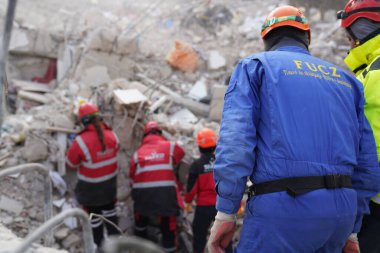 Antakya, Hatay, Türkiye - 13 Şubat 2023: Türkiye Depremi, Kahramanmaras, Gaziantep, Adana, Hatay, Adiyaman Şubat 2023, Deprem Sahneleri