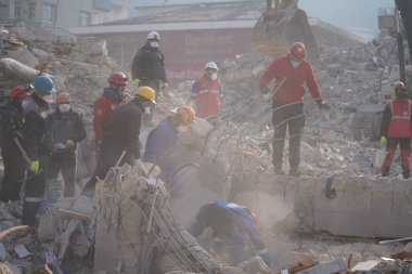 Antakya, Hatay, Türkiye - 13 Şubat 2023: Türkiye Depremi, Kahramanmaras, Gaziantep, Adana, Hatay, Adiyaman Şubat 2023, Deprem Sahneleri