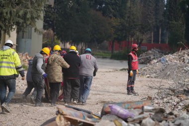Antakya, Hatay, Türkiye - 13 Şubat 2023: Türkiye Depremi, Kahramanmaras, Gaziantep, Adana, Hatay, Adiyaman Şubat 2023, Deprem Sahneleri