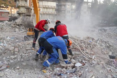 Antakya, Hatay, Türkiye - 13 Şubat 2023: Türkiye Depremi, Kahramanmaras, Gaziantep, Adana, Hatay, Adiyaman Şubat 2023, Deprem Sahneleri