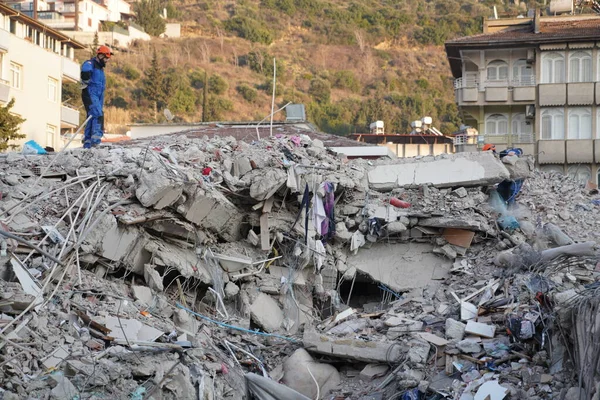 Antakya Hatay Turkey Φεβρουαρίου 2023 Σεισμός Τουρκίας Kahramanmaras Gaziantep Adana — Φωτογραφία Αρχείου