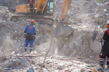 Antakya, Hatay, Türkiye - 14 Şubat 2023: Türkiye Depremi, Kahramanmaras, Gaziantep, Adana, Hatay, Adiyaman Şubat 2023, Deprem Sahneleri