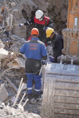 Antakya, Hatay, Türkiye - 14 Şubat 2023: Türkiye Depremi, Kahramanmaras, Gaziantep, Adana, Hatay, Adiyaman Şubat 2023, Deprem Sahneleri
