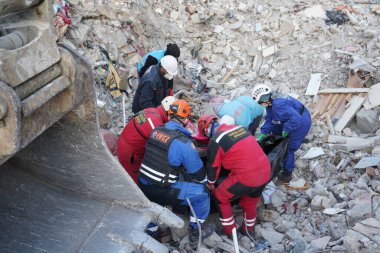 Antakya, Hatay, Türkiye - 14 Şubat 2023: Türkiye Depremi, Kahramanmaras, Gaziantep, Adana, Hatay, Adiyaman Şubat 2023, Deprem Sahneleri