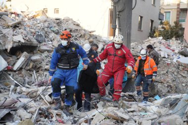 Antakya, Hatay, Türkiye - 14 Şubat 2023: Türkiye Depremi, Kahramanmaras, Gaziantep, Adana, Hatay, Adiyaman Şubat 2023, Deprem Sahneleri