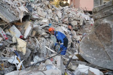 Antakya, Hatay, Türkiye - 14 Şubat 2023: Türkiye Depremi, Kahramanmaras, Gaziantep, Adana, Hatay, Adiyaman Şubat 2023, Deprem Sahneleri